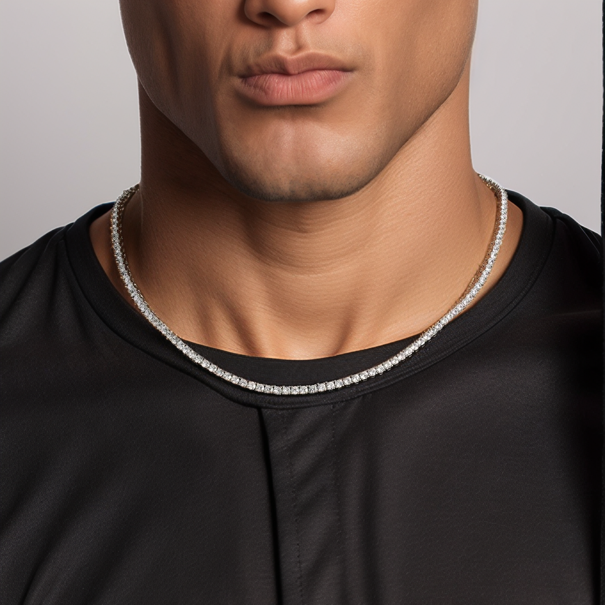 Tennis Ketting - Witgoud 3 mm