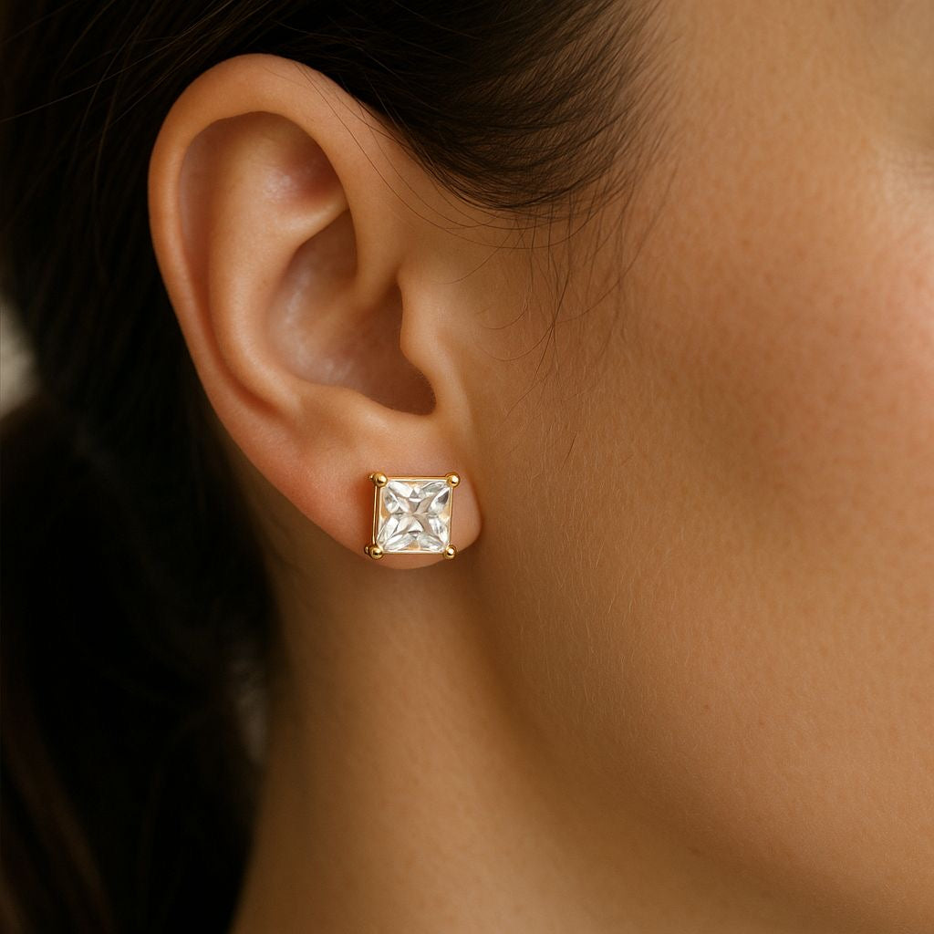 Iced Precision Oorbellen - Goud