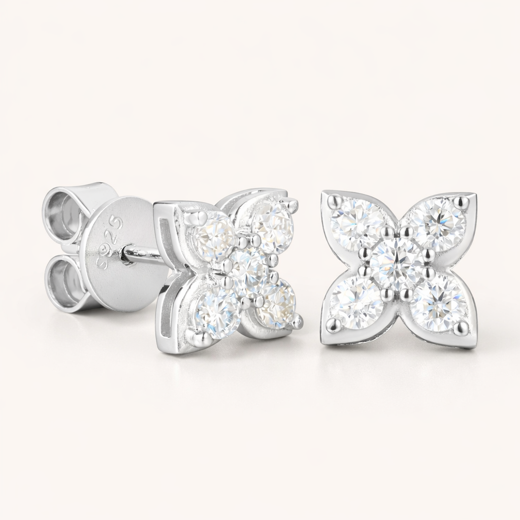 Four-Leaf Clover Oorbellen - Moissanite