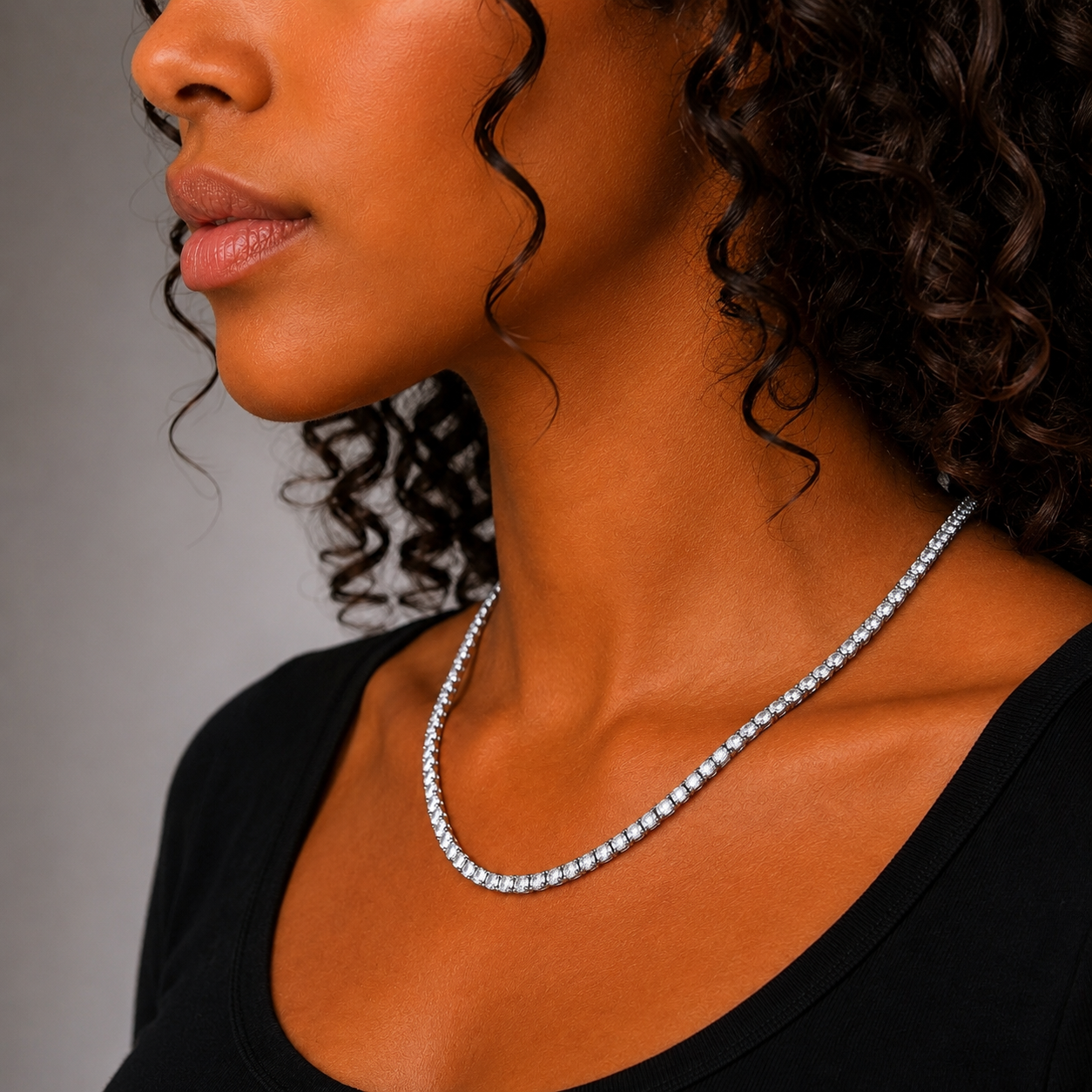 Moissanite Tennis Ketting - 3mm