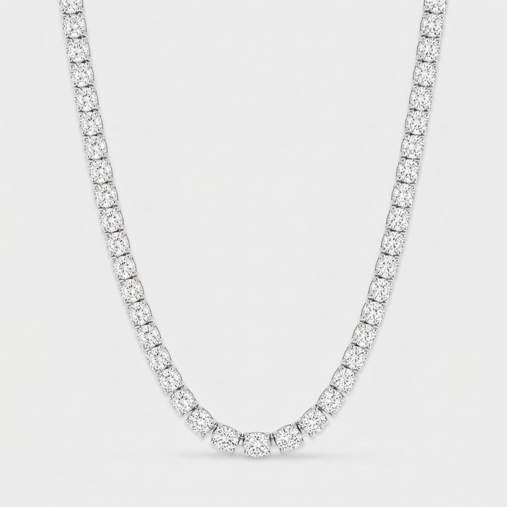 Tennis Ketting - Witgoud 5 mm