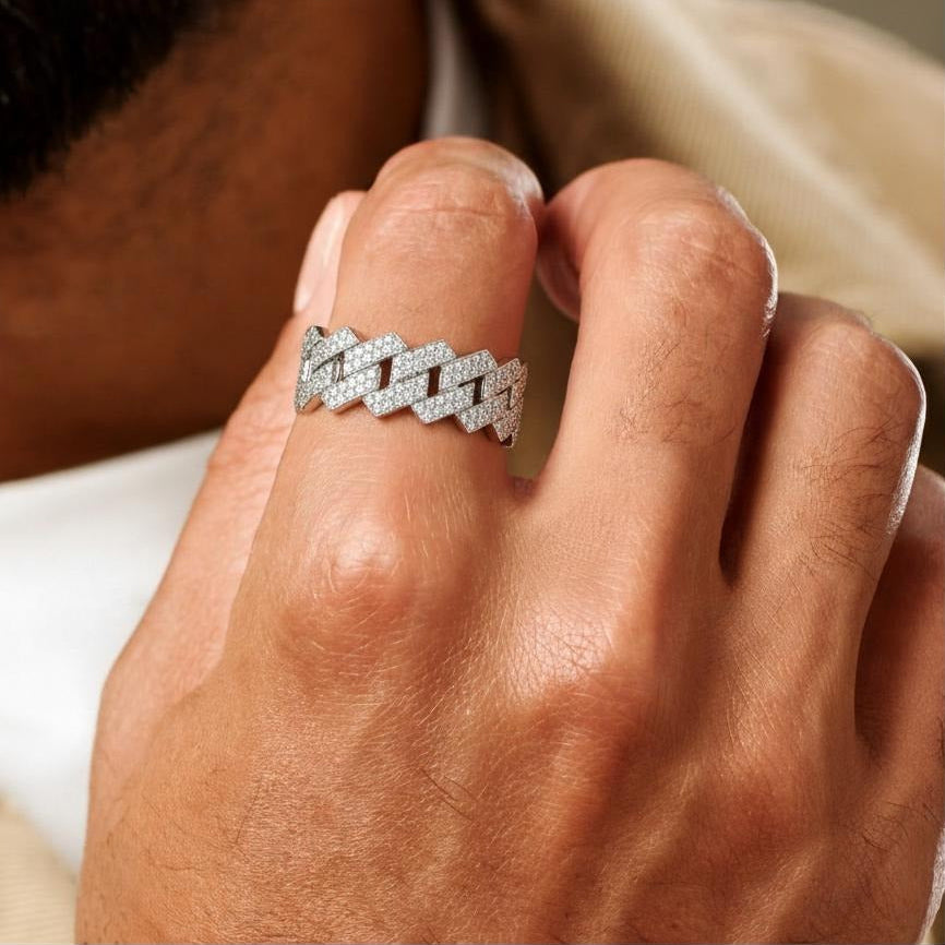 Diamond Crown Ring Zilver - Moissaniet