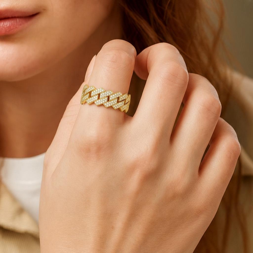 Diamond Crown Ring Goud - Moissanite