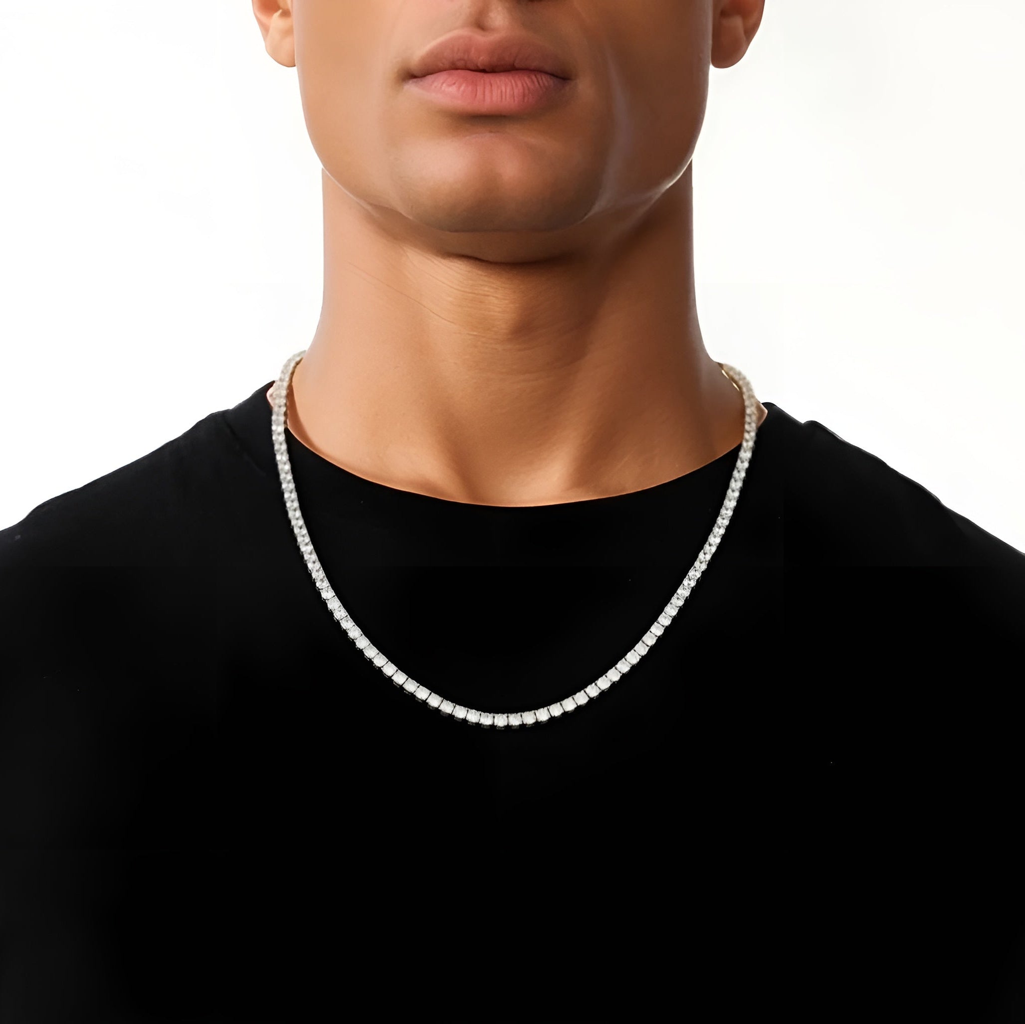 Tennis Ketting - Witgoud 4 mm