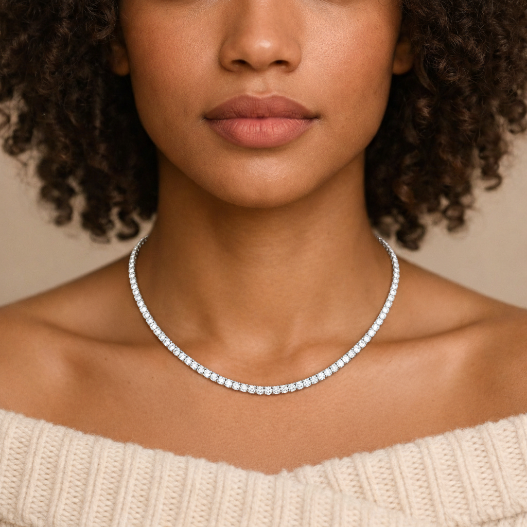 Tennis Ketting - Witgoud 4 mm