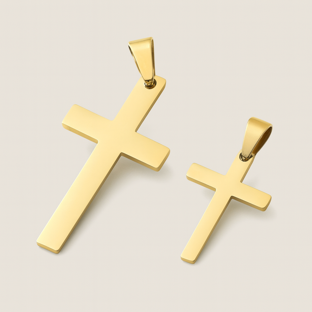 Plain Cross Pendant - Goud