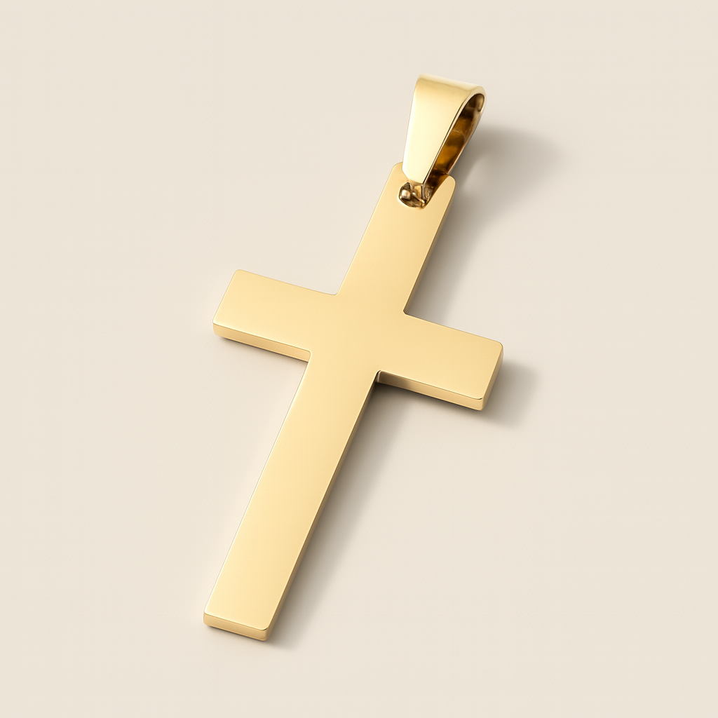 Plain Cross Pendant - Goud