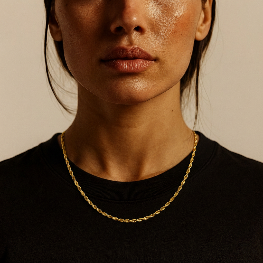 Rope Ketting - Goud 3 mm