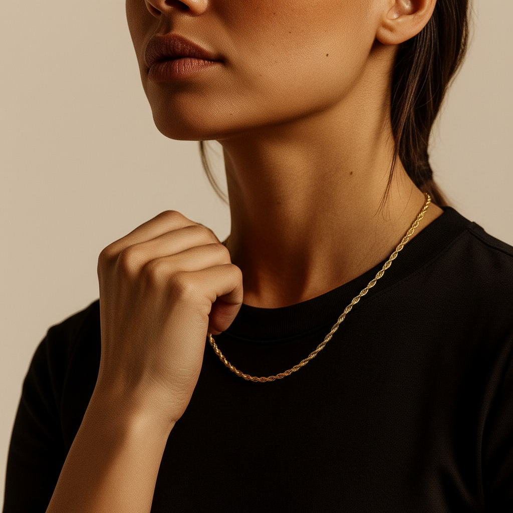 Rope Ketting - Goud 3 mm