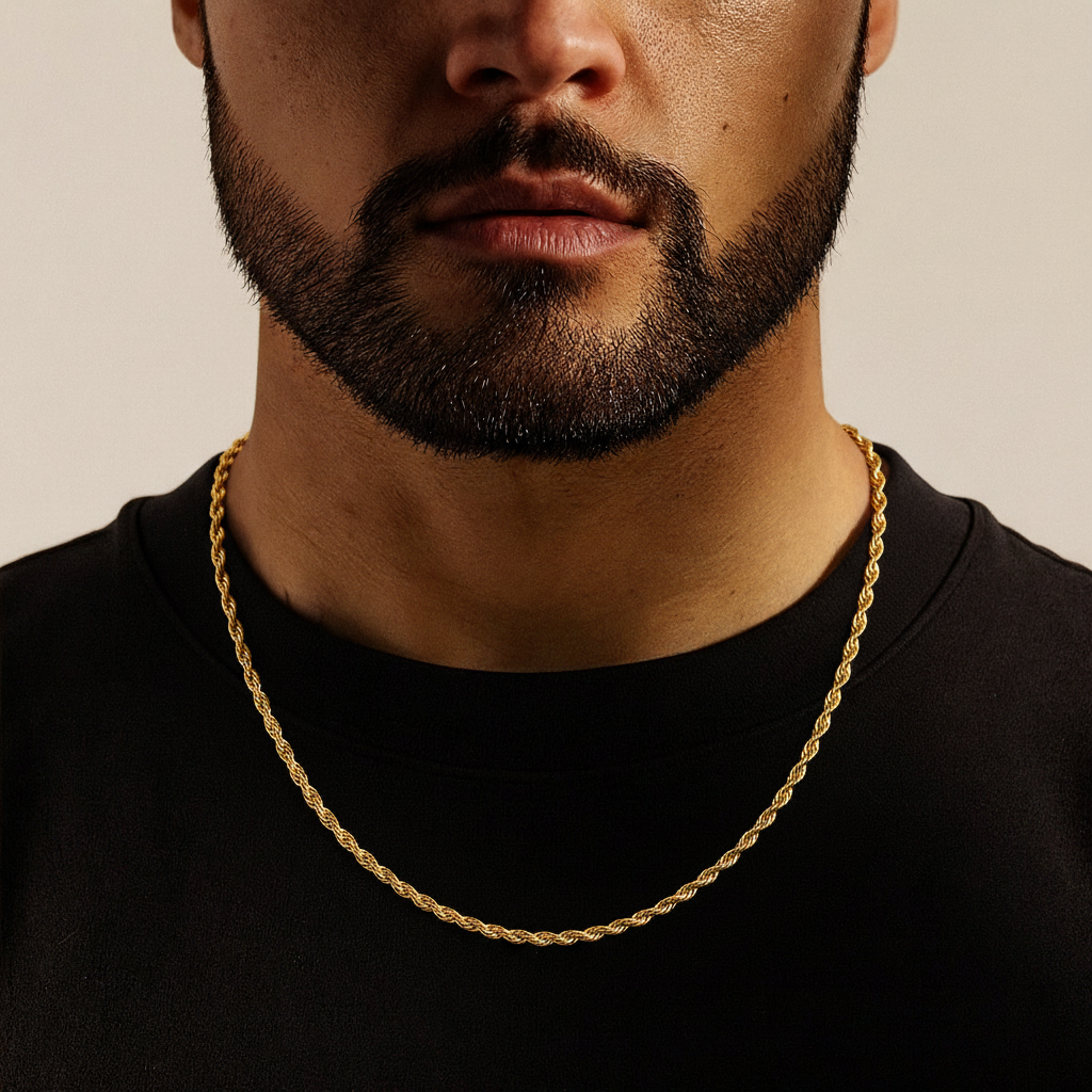 Rope Ketting - Goud 3 mm