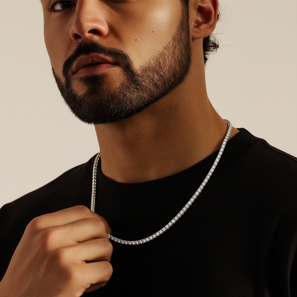 Tennis Ketting - Witgoud 3 mm