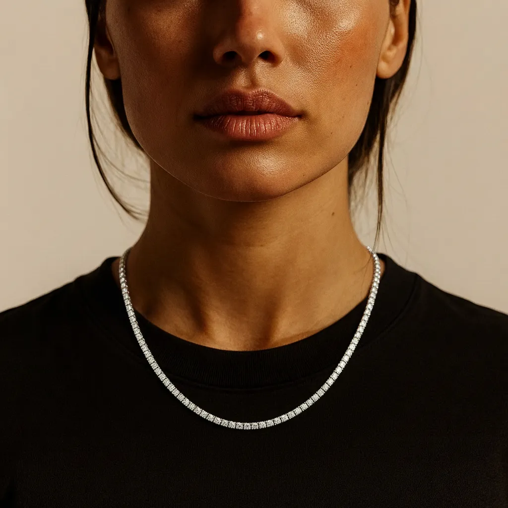 Tennis Ketting - Witgoud 3 mm