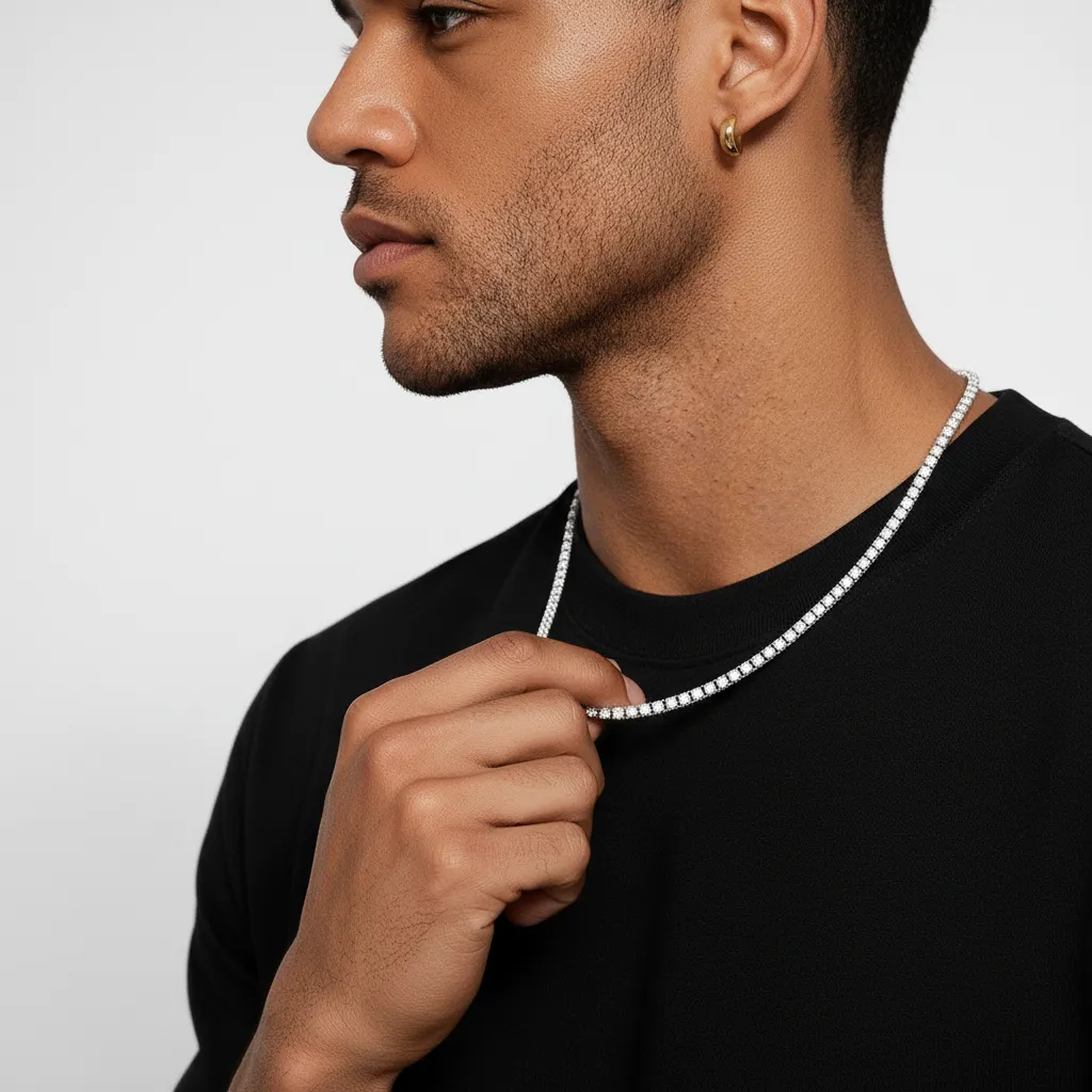 Tennis Ketting - Witgoud 4 mm