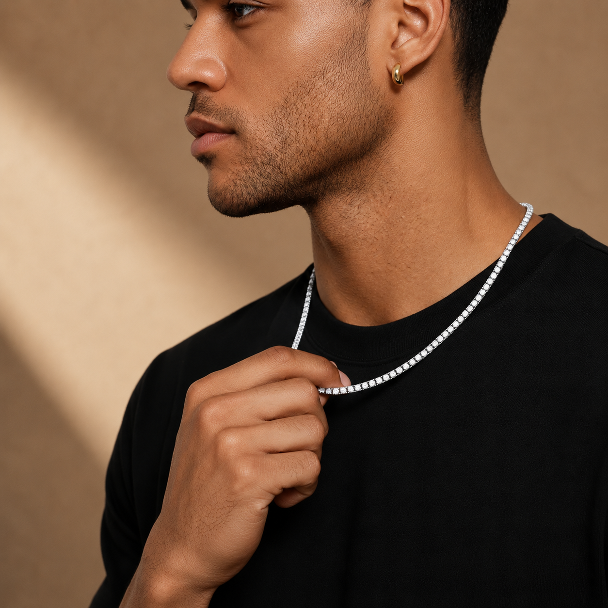 Tennis Ketting - Witgoud 4 mm