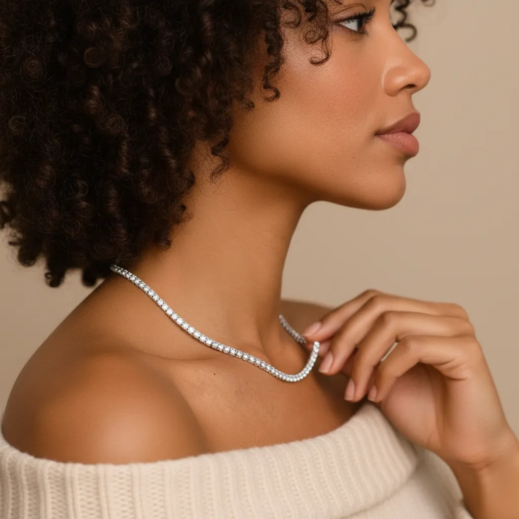 Tennis Ketting - Witgoud 4 mm