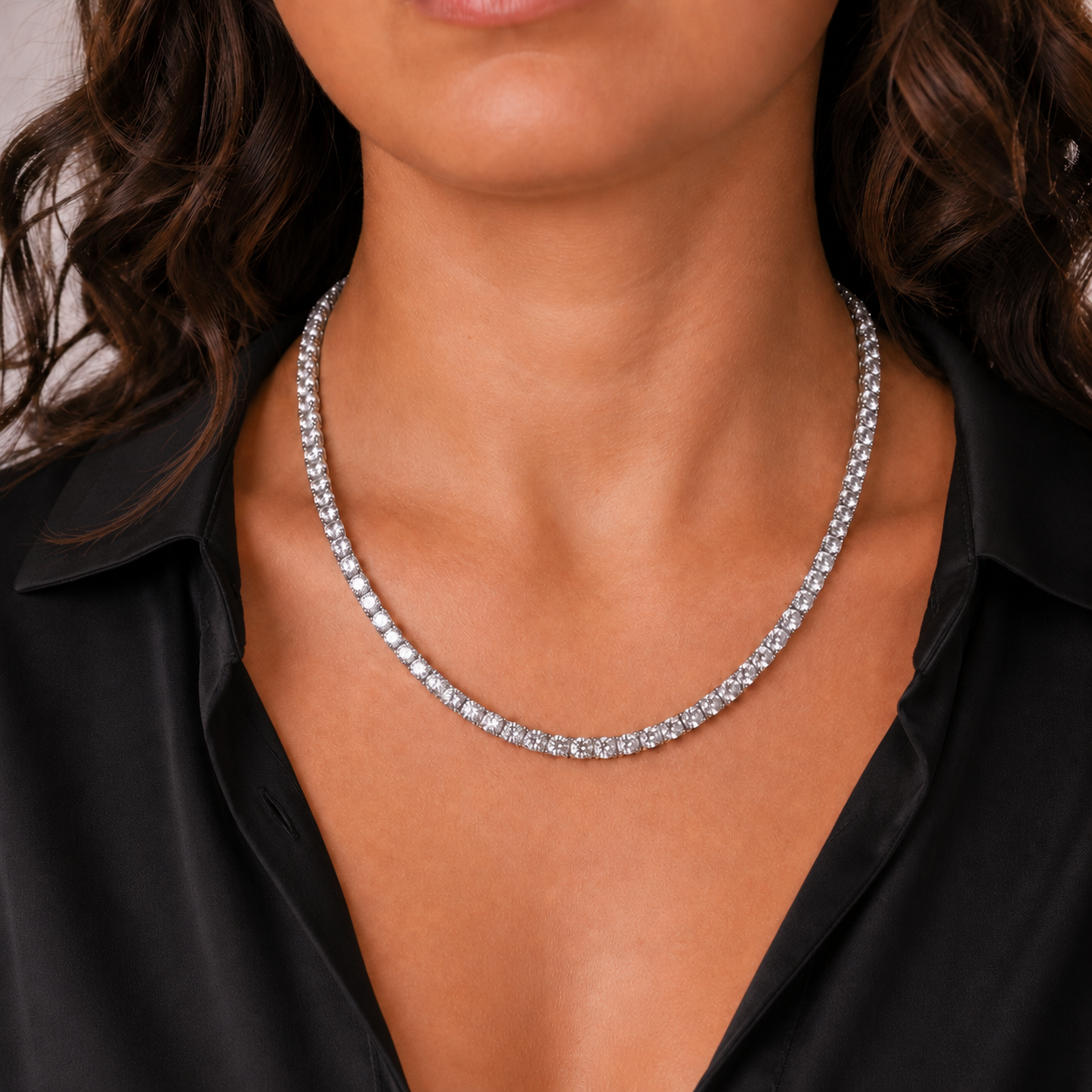 Tennis Ketting - Witgoud 5 mm