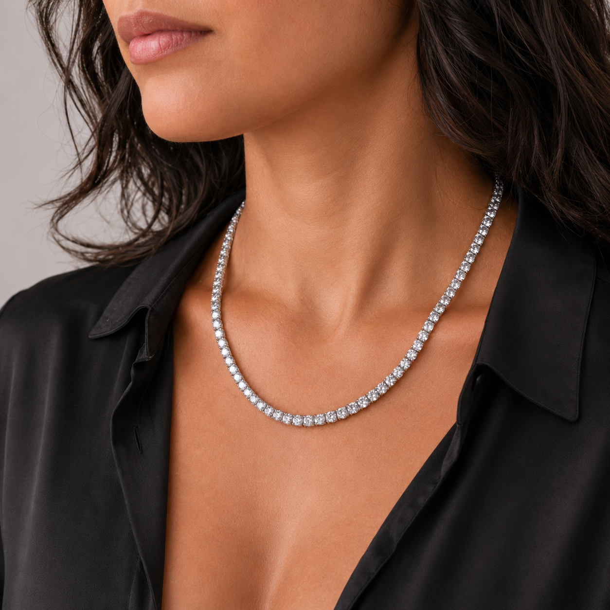 Tennis Ketting - Witgoud 5 mm
