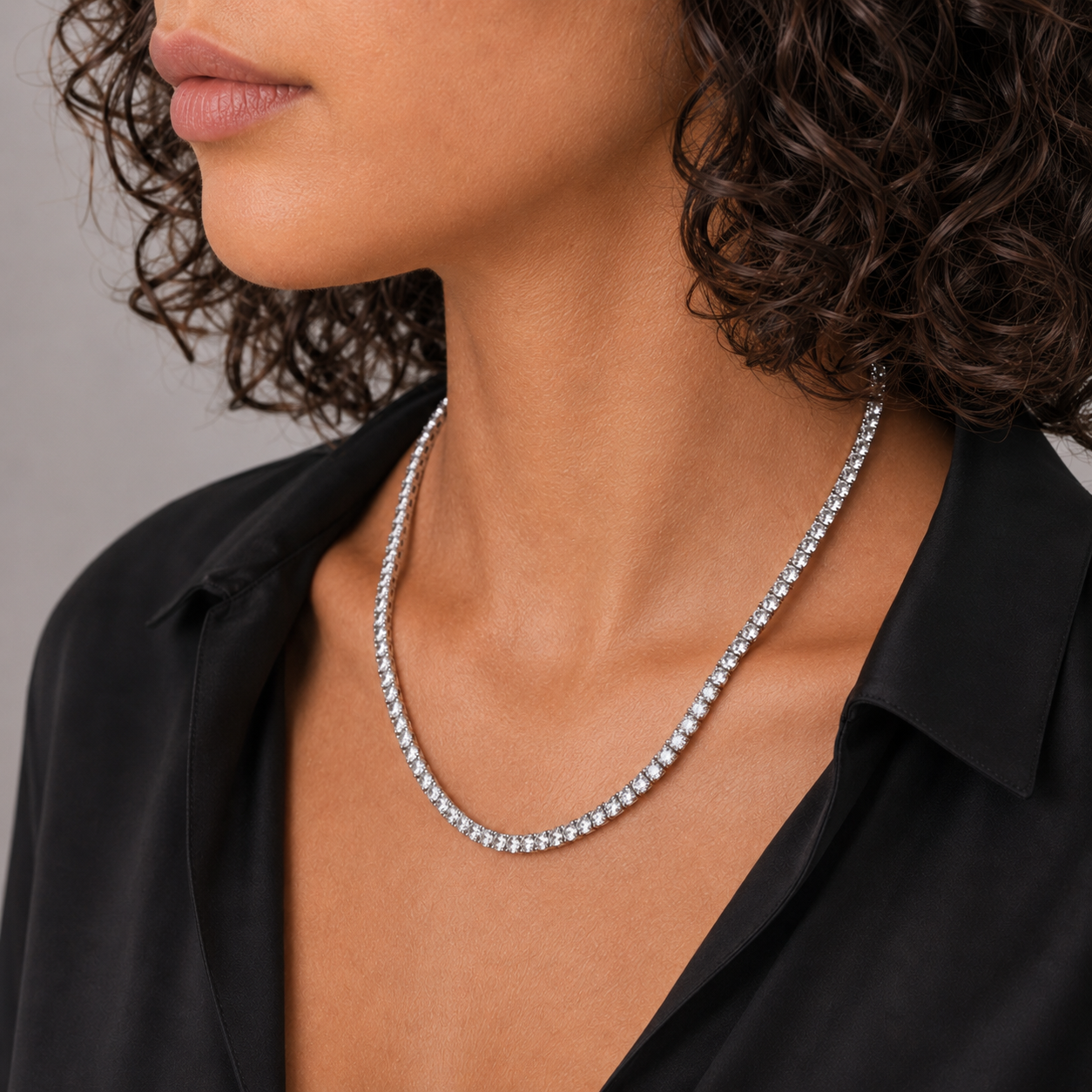 Tennis Ketting - Witgoud 4 mm