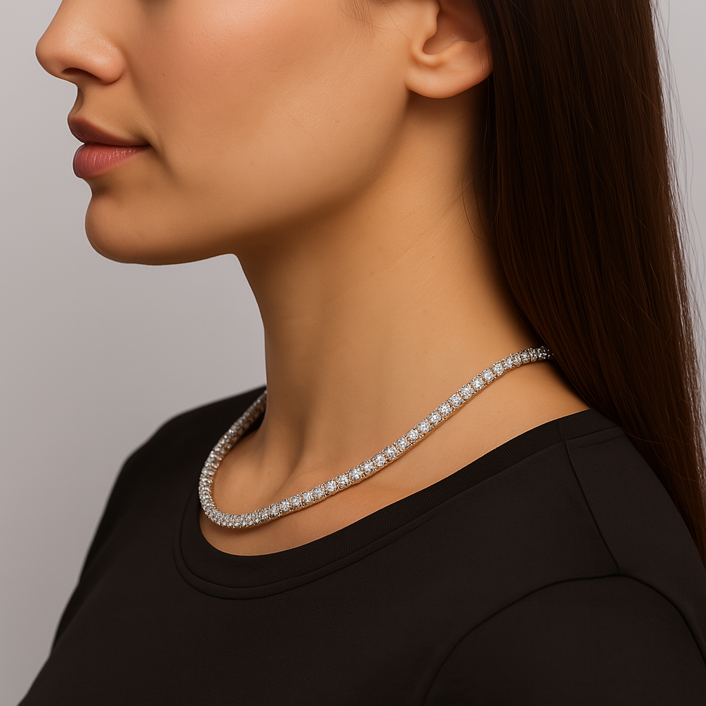 Tennis Ketting - Witgoud 3 mm