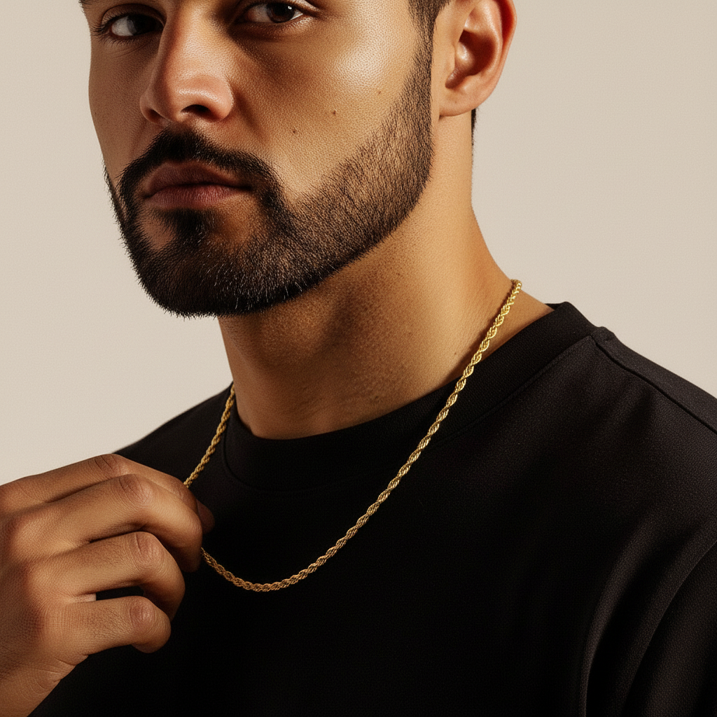 Rope Ketting - Goud 3 mm