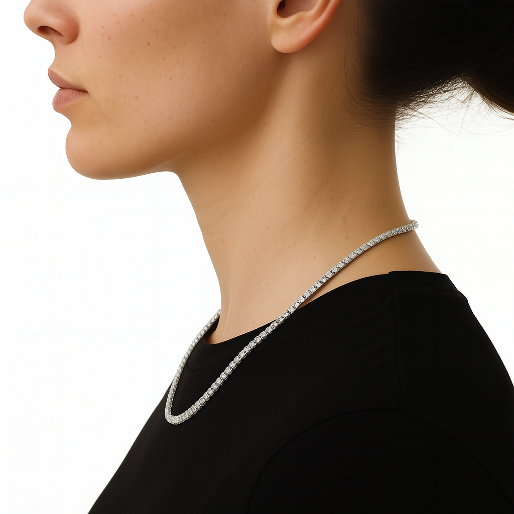 Tennis Ketting - Witgoud 4 mm