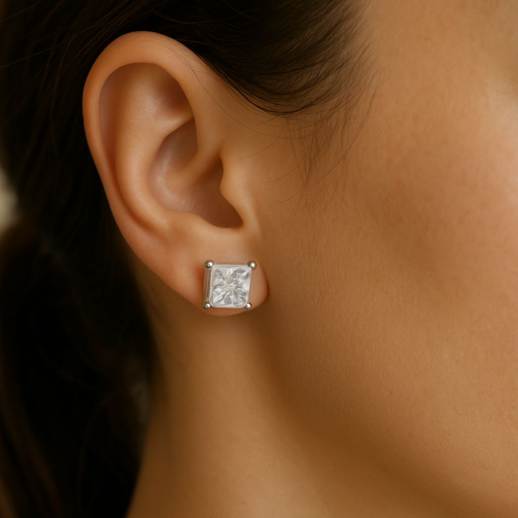 Iced Precision Oorbellen- Zilver