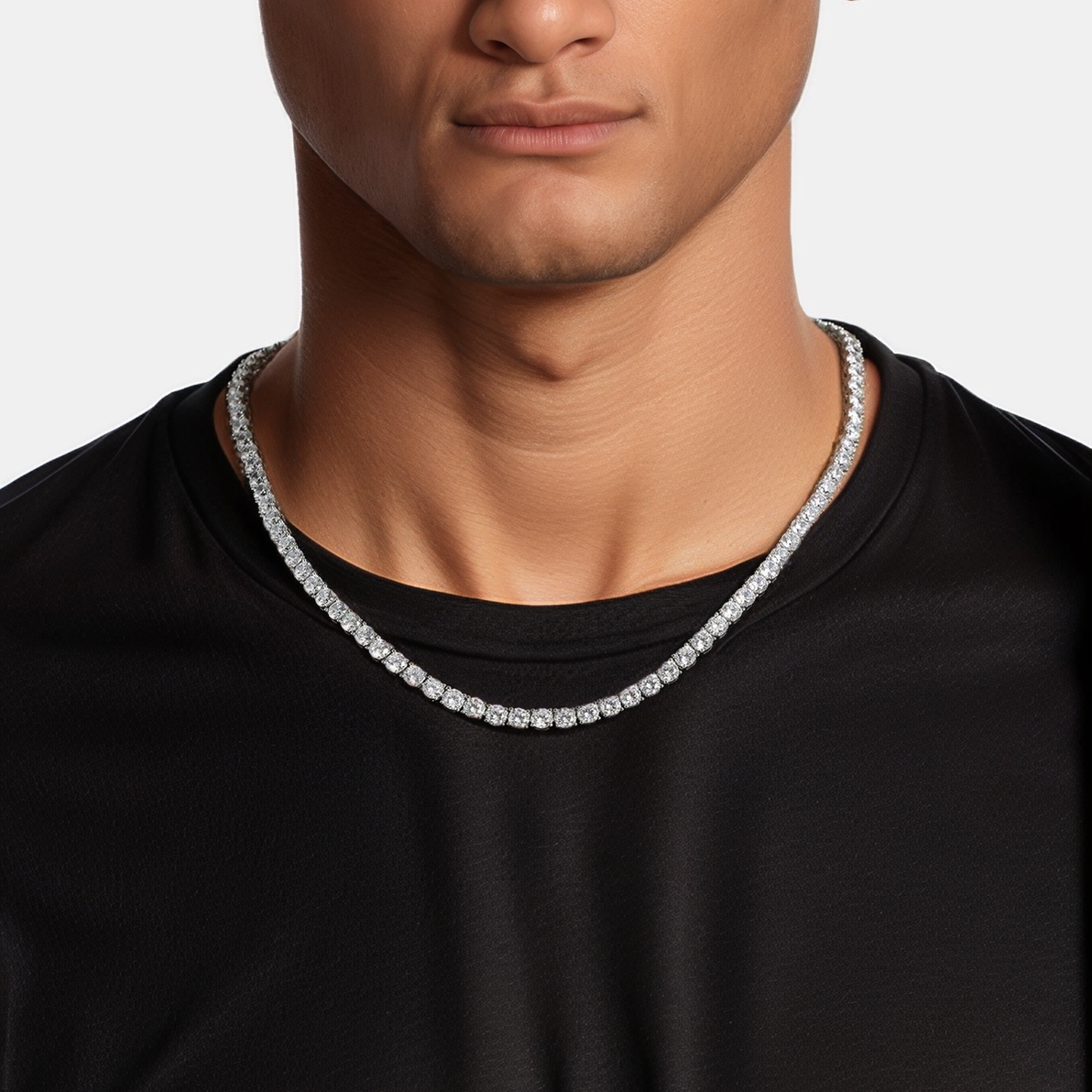 Tennis Ketting - Witgoud 5 mm