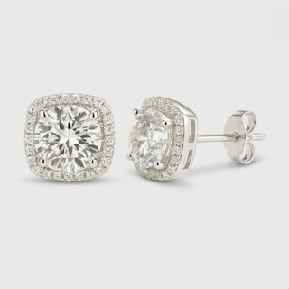 Aurora Halo Oorbellen - Moissanite