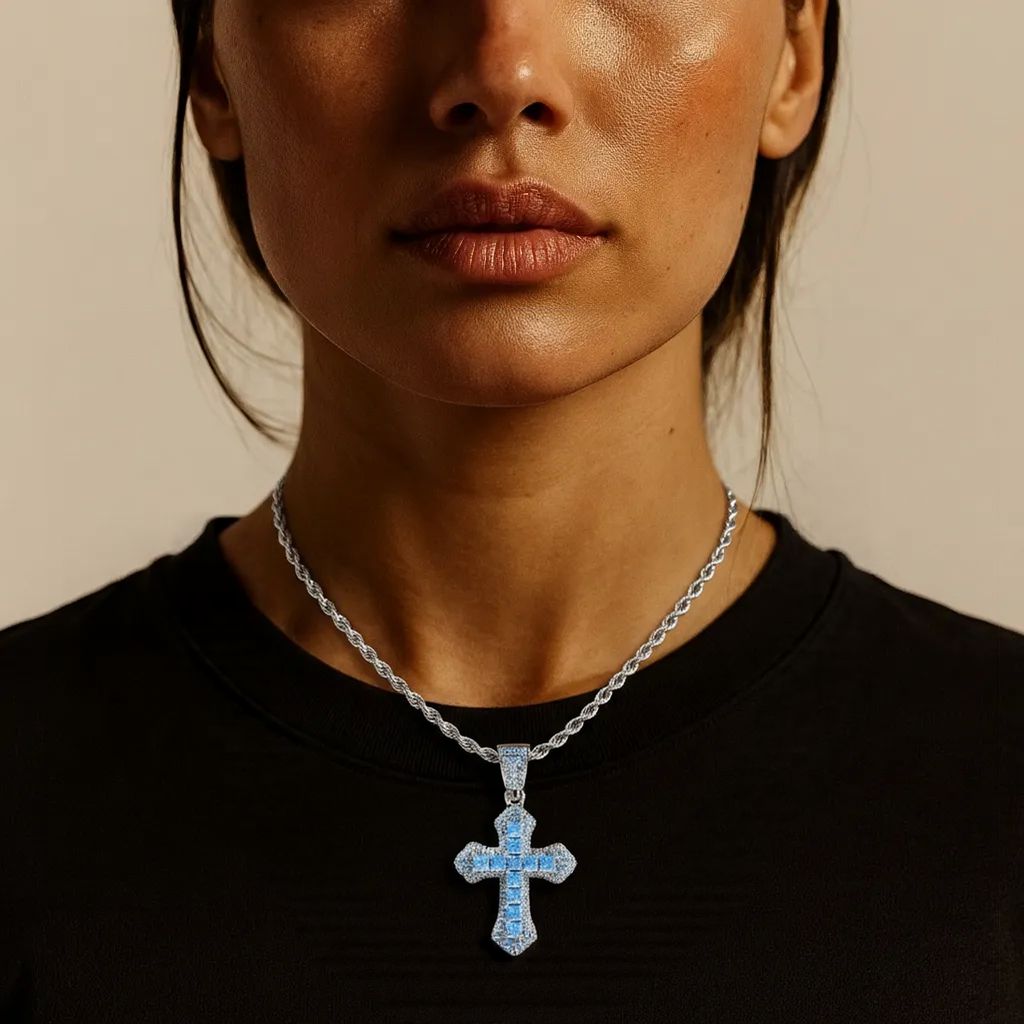 Blue Frost Cross Hanger