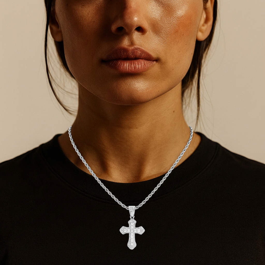 Zilver Frost Cross Hanger