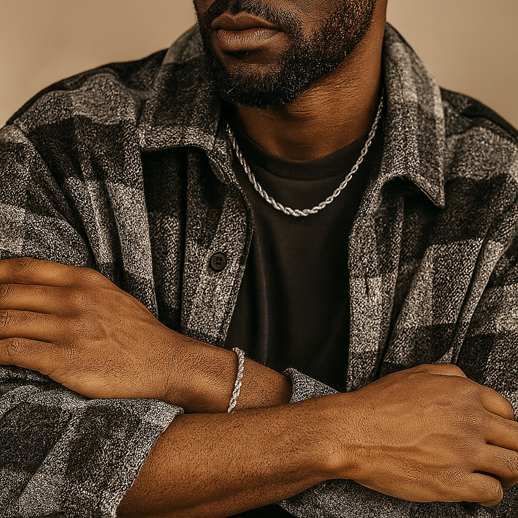 Rope Armband - Witgoud 5 mm