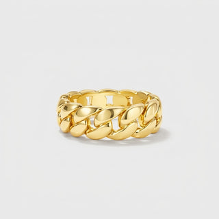 Clean Cuban Ring - Goud