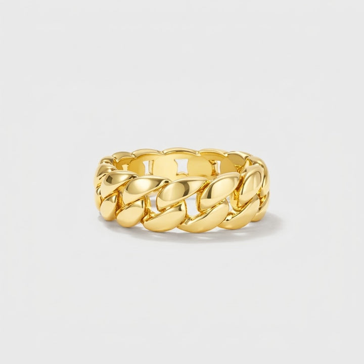 Clean Cuban Ring - Goud