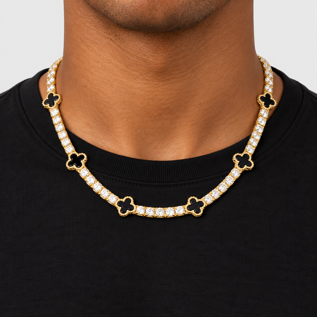 Clover Tennis Ketting Goud