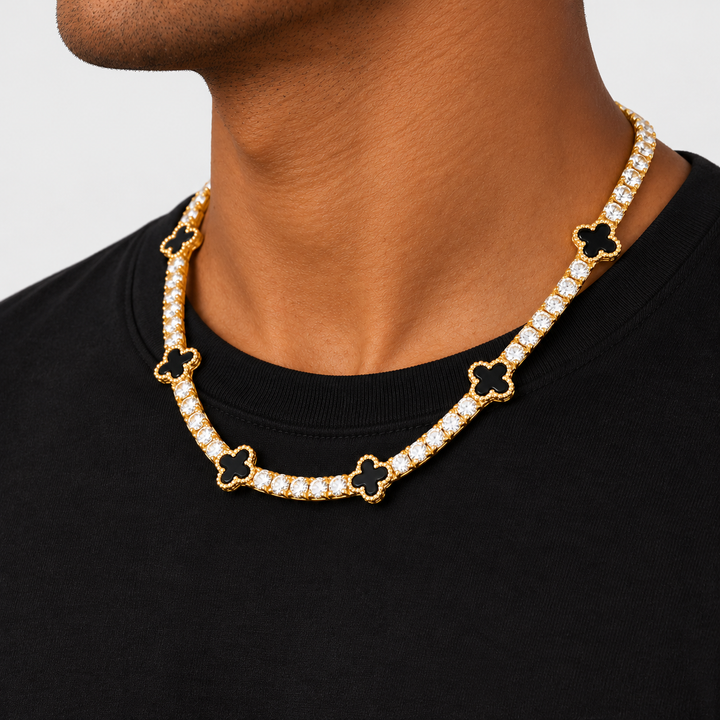 Clover Tennis Ketting Goud