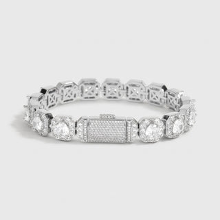 Clustered Tennis Armband - Witgoud 10 mm