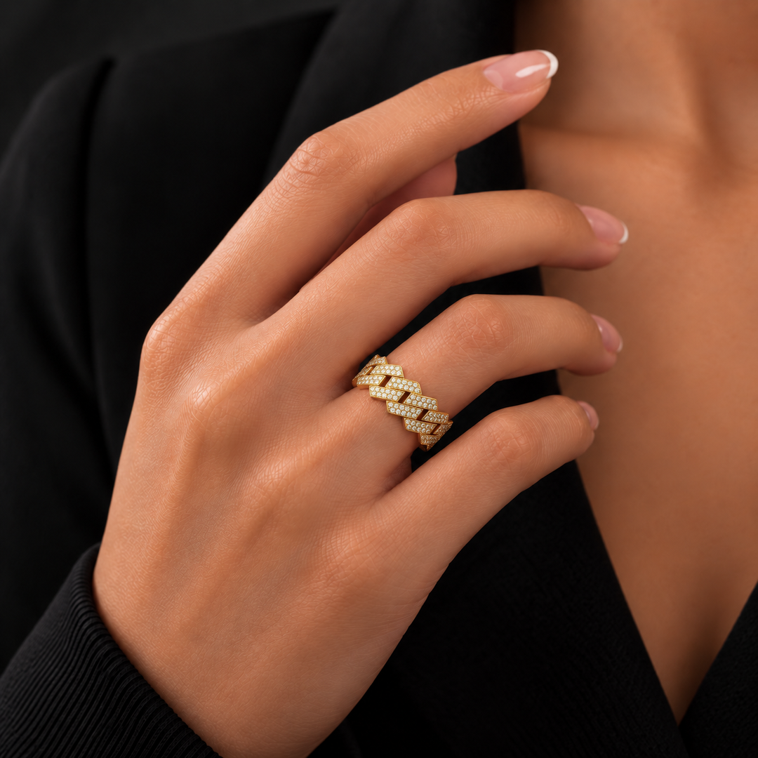 Diamond Crown Ring Goud - Moissanite