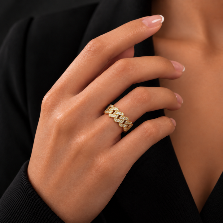 Diamond Crown Ring Goud - Moissanite