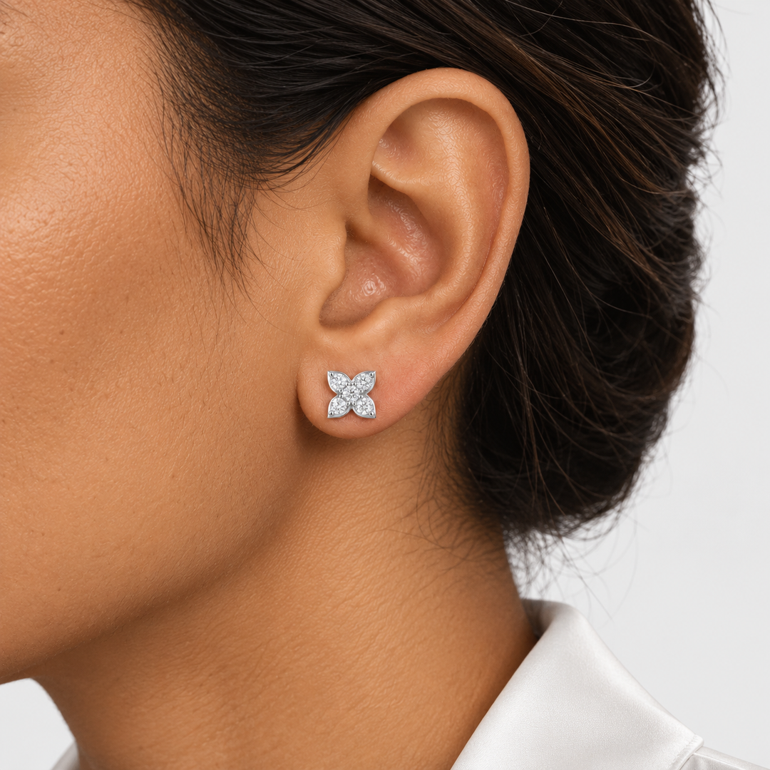 Four-Leaf Clover Oorbellen - Moissanite