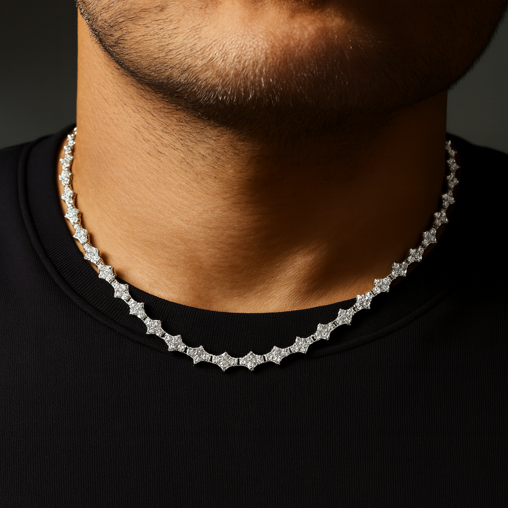 Honeycomb Ketting Zilver