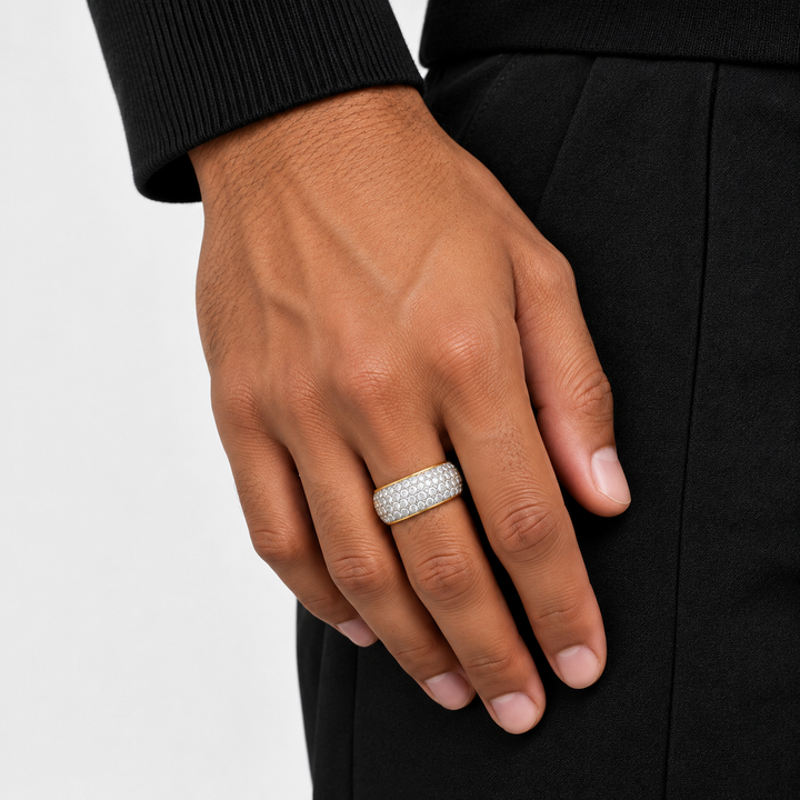 Luxe Pavé Ring - Zilver/Goud