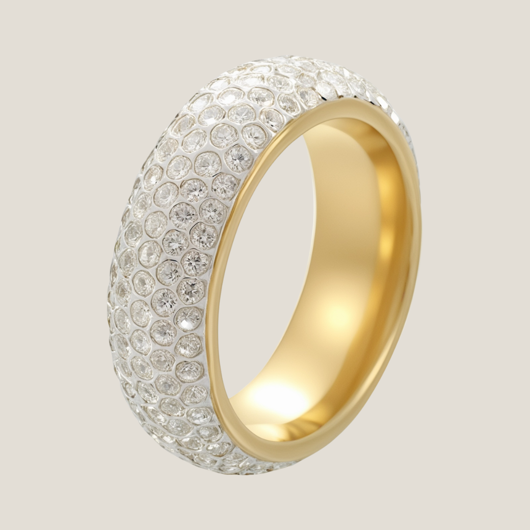 Luxe Pavé Ring - Zilver/Goud