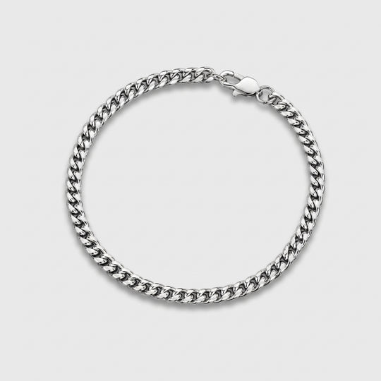 Miami cubana armband - 4mm Zilver