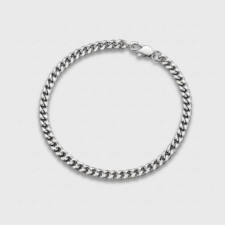 Miami cubana armband - 4mm Zilver