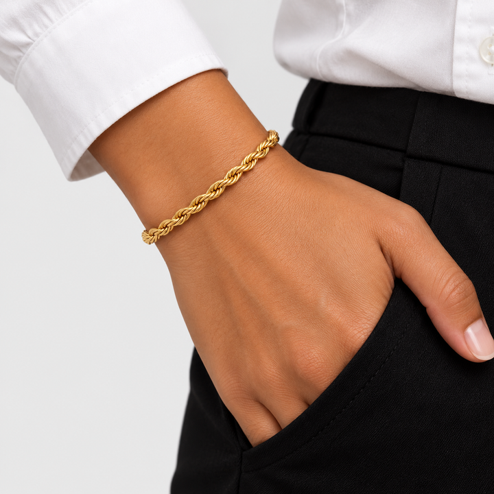Rope Armband - Goud 3mm