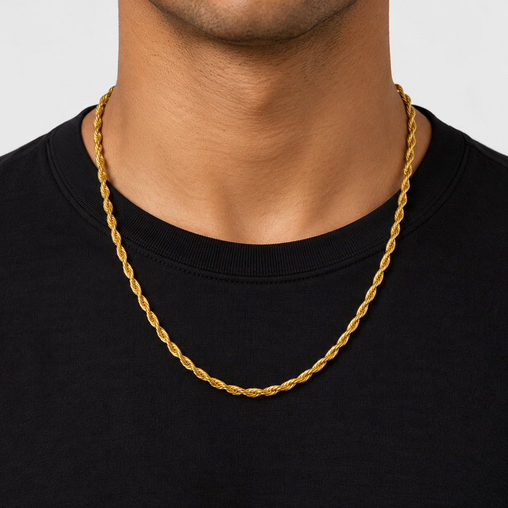 Rope Ketting - Goud 3 mm