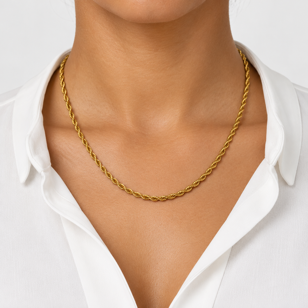 Rope Ketting - Goud 3 mm