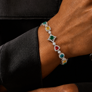 Royal Multi Gem Armband - Zilver