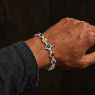 Royal Multi Gem Armband - Zilver