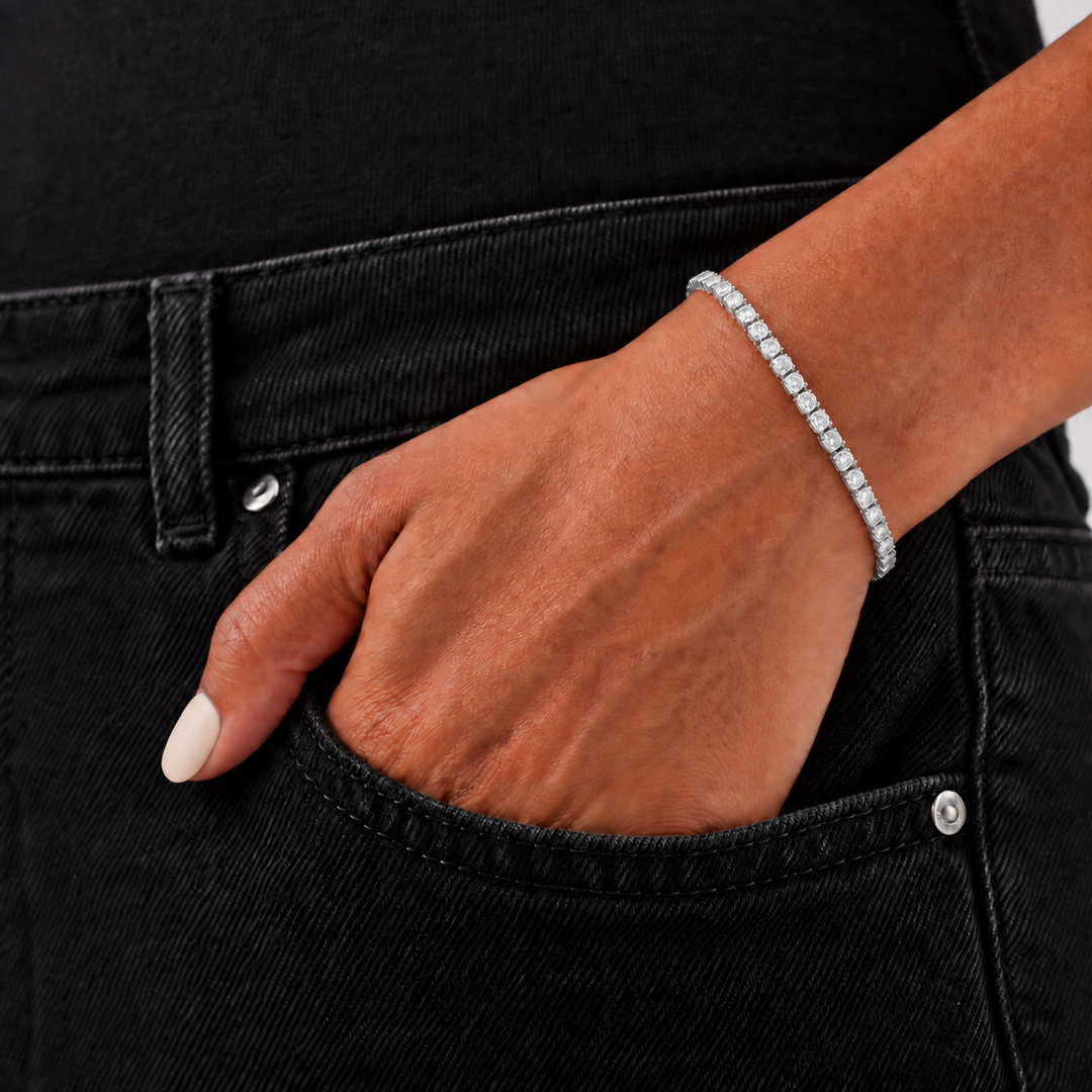 Tennis Armband - Witgoud 4mm